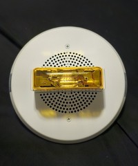 Wheelock E90A-24MCC-ALW White Ceiling Mount Speaker Strobe with Amber Lens