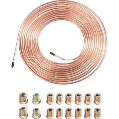 25 Ft Flexible Tube Line Roll, 1/4″ Brake Line Tubing Kit, Copper Color: Gold