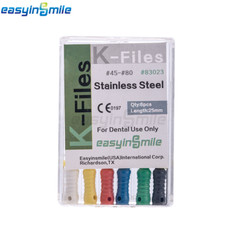 Endodontic Hand files Dental Stainless Steel Endo Root canal K files #45-80 25MM