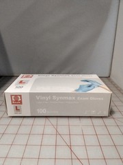 BASIC ~ VINYL SYNMAX EXAM GLOVES ~ LATEX FREE ~ POWDER FREE ~ 100 COUNT ~ LG – G