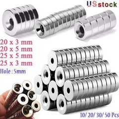 LOT Round Strong Countersunk Ring Magnet with Hole Rare Earth Neodymium Disc N35