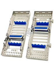 GERMAN Double Decker Dental Surgical Sterilization Autoclave Cassette 8 tools