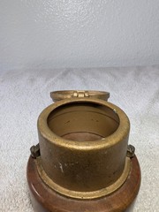 Antique Brass Neptune Meter Co. Trident Water Meter NEW YORK On Wood Base