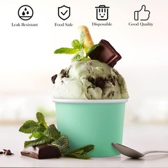 50 Pack Ice Cream Containers with Lids 8 Ounces Disposable Soup Bowls with Li…