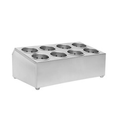 8 Compartment Stainless Steel Flatware Holder Commercial Silverware Organizer