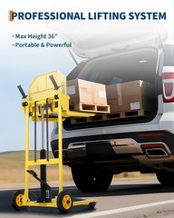 Material Lift Winch Stacker, Hydraulic Lift Table Cart 440 Lbs , 36″ Lift Height
