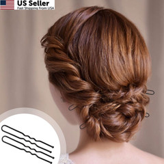 U Shaped Hair Pins for Buns, 100 PCS 2.8″ 100 Count (Pack of 1), Black