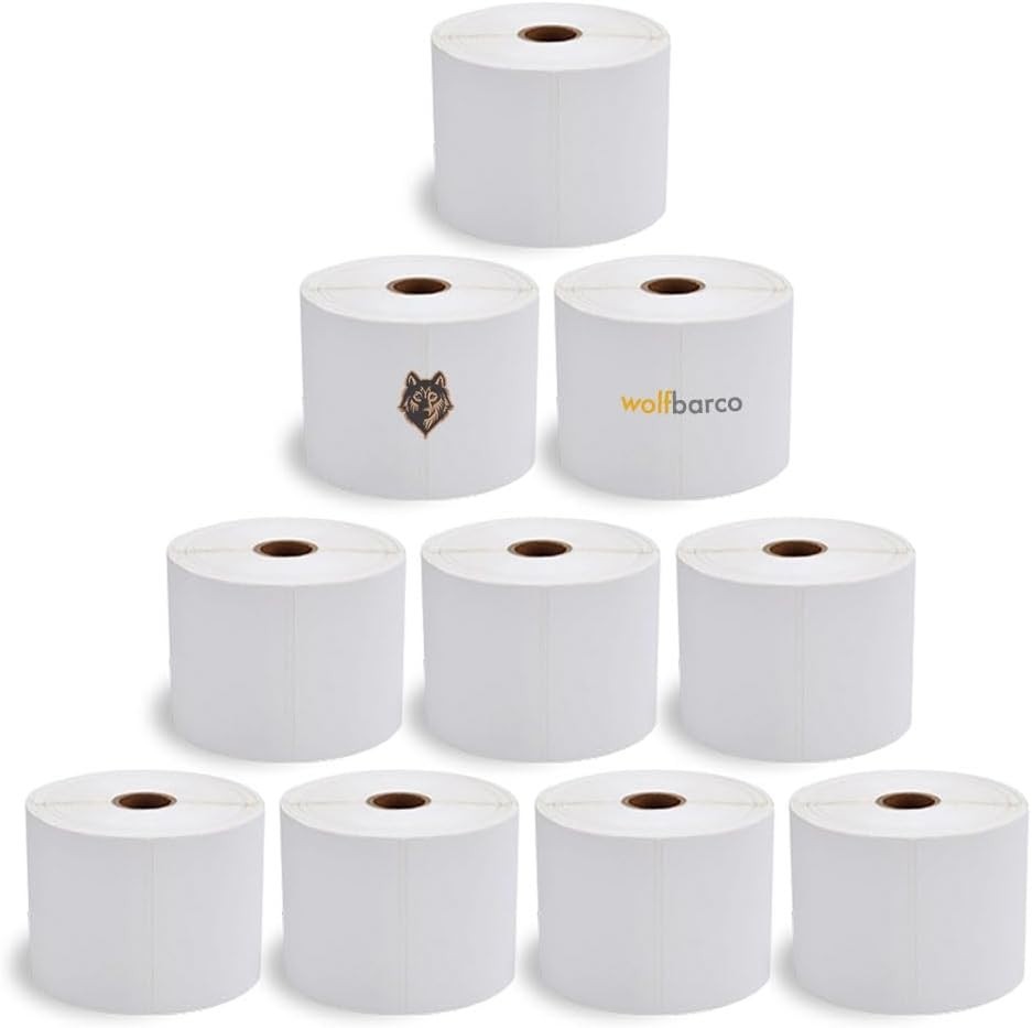 10 Rolls (4500) 4″x6″ Direct Thermal Shipping Label 450/Roll