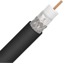 RG6 Quad Shield Coax Cable, Single Solid Copper, Black 1000FT EnviroReel Cable