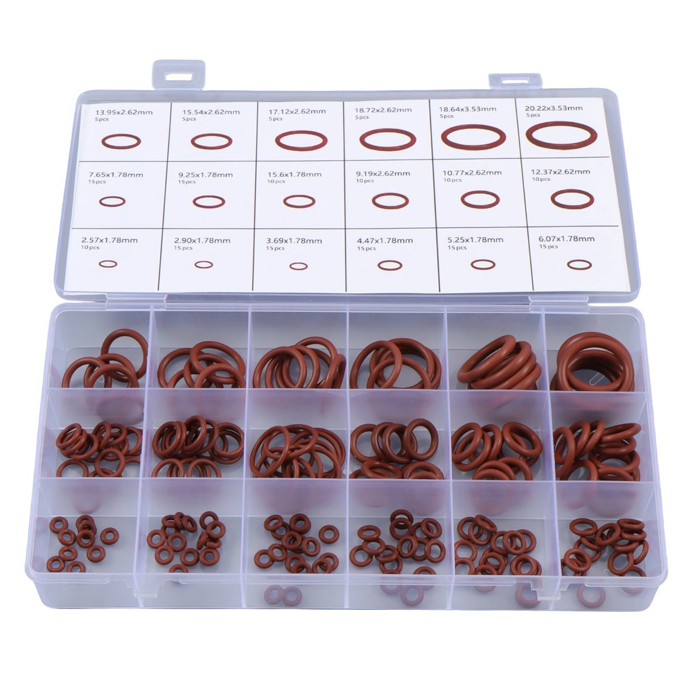 180 Pcs O-Ring Brown Metric FKM O-Ring Kit Fit High Heat Applications with Box