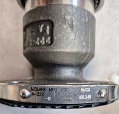 Midland OPW A-222 Vacuum Relief Valve 5 PSI 316 Stainless Steel Flanged Railcar
