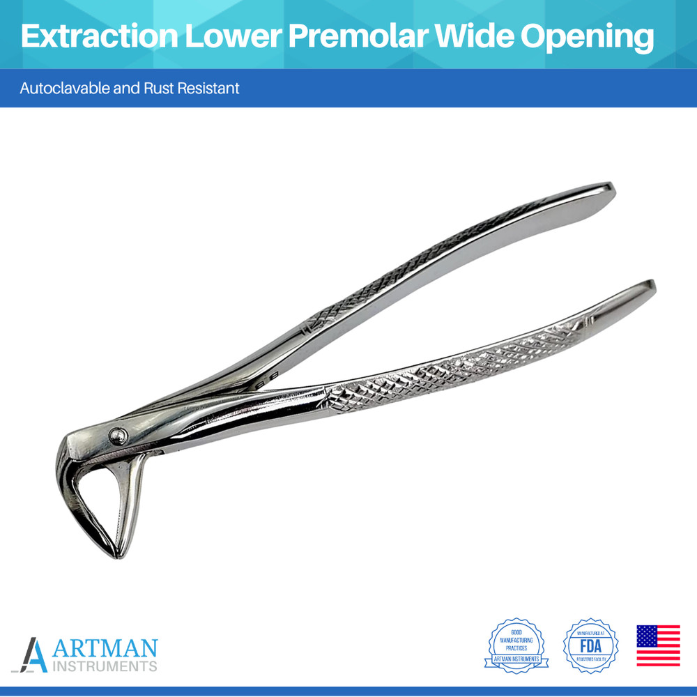 Dental Extraction Forceps (Lower Premolar Wide Opening #74) ARTMAN