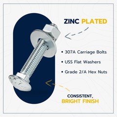 1/2″ x 3″ (25 Pack) Carriage Bolt Kit, 307A by