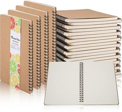 24 Pack Hard Cover A5 Spiral Journal Unruled Notebook 60 Sheets Each 5.8×8.25 In