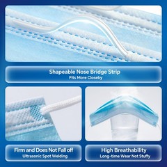 250PCS ASTM Level 3 Highly Protective 3 Layer Face Mask with Ear Loops – Indi…