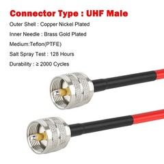 RG8X Coaxial Cable 100ft,CB Coax Cable,UHF PL259 Male to Male Low L… Fast Ship