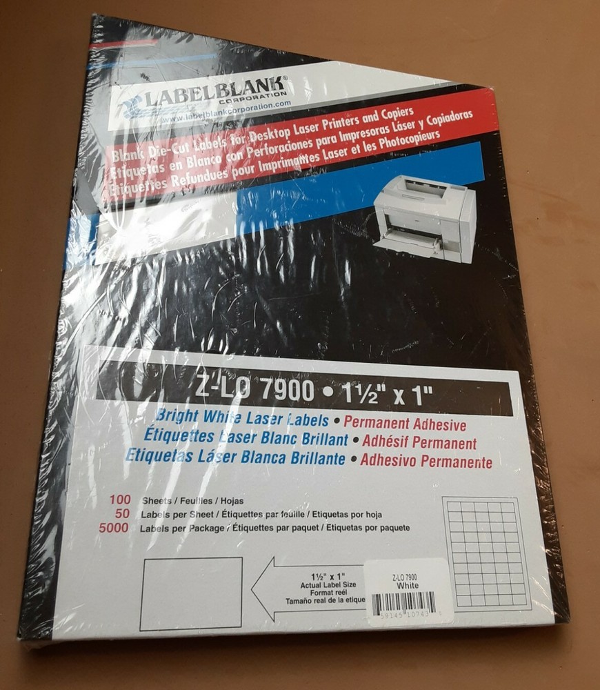 Label blank Corporation Z- LO 7900 1 1/2″ X 1″