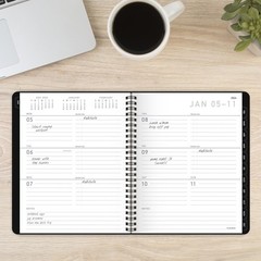 2026 Planner, Weekly & Monthly, 7″ x 8.75″, Medium, Contemporary Lite, Black