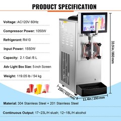 Uimoso 8L / 2.1 Gal Commercial Slushy Machine Margarita Smoothie Frozen Drink