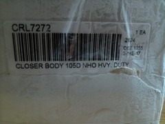 CRL7272 Heavy Duty 105D No-Hold Open Overhead Concealed Door Closer Body Only