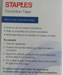 10-PACK STAPLES 51666 TOPWINDER CORRECTION TAPE CONTOURED WHITE .19″ x 26′ EACH