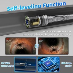 Sanyipace 10.1″ Sewer Camera 230FT w/ Locator, Self-Leveling, Distance Counter