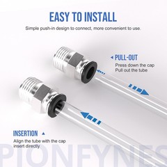 10 PCS Male Straight 1/2 Inch Tube OD 1/2 Inch NPT Push To Connect Fitting