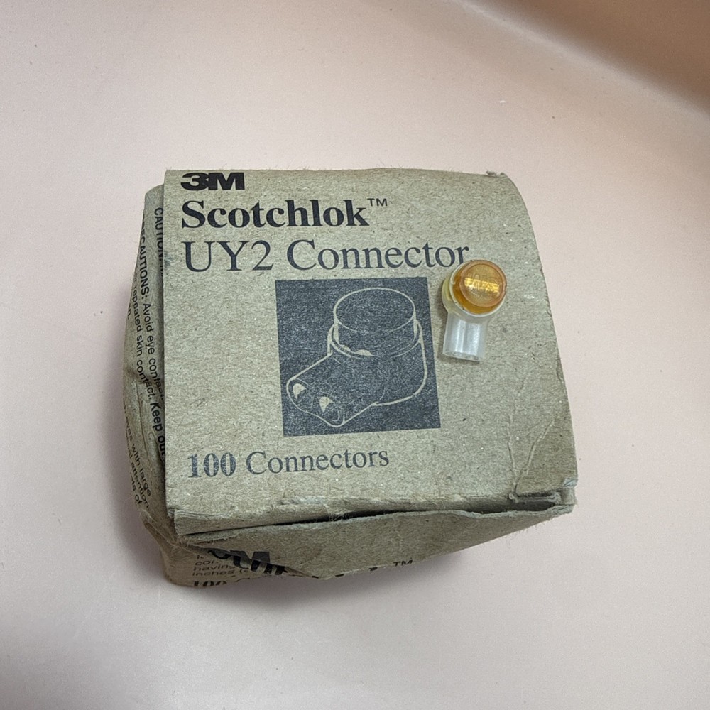 3M Scotchlok UY2 Connector Box of 100 Count Yellow IDC Presslok Self Stripping