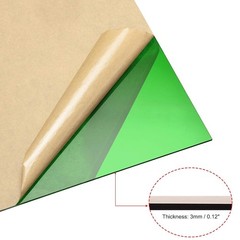 2 Pack 12×12 x 1/8″ Green Clear Acrylic Plexiglass Sheet 3mm Thick PMMA