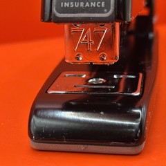 VTG State Farm Black Swingline Stapler 747 w/ Gray Base – Made in USA – New York