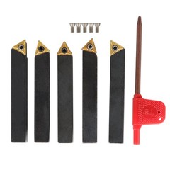 5Pcs 3/8″ Indexable Carbide Insert Turning Tooling Bit Holder Set For Lathe