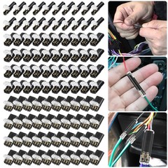 100 PCS Plug-In Quick Wire Connectors, Reusable Clamp Terminal Blocks for Cables