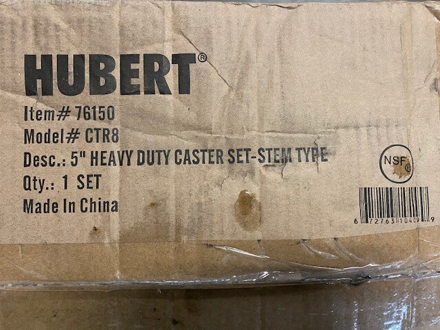 Hubert Push-In Heavy-Duty Caster Set 76150 / CTR8 (NEW)