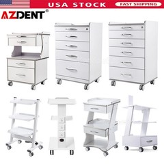 AZDENT Dental Mobile Cabinet Cart with Drawers /Tool Cart Trolley with Sockets