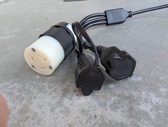 24 inch 1 to 3 Outlet Locomotive Refrigerator Adapter Splitter Cable Plug Cord