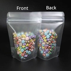 3.5oz Matte Both Sided Translucent Food Storage Mylar Stand Up Zip lock Bag O02