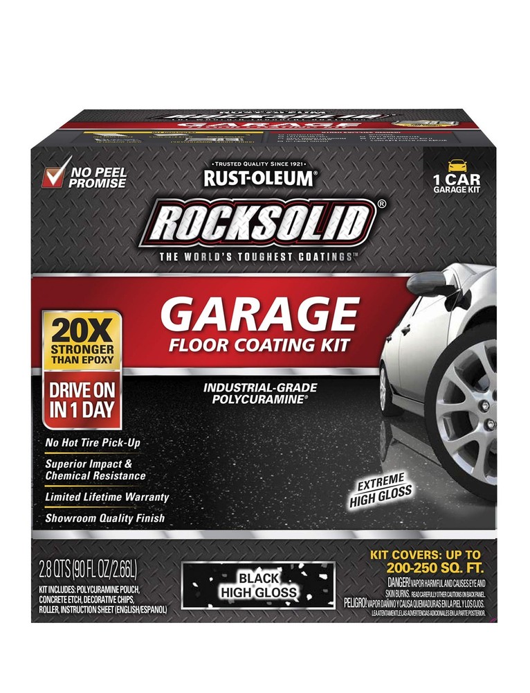 Rust-Oleum 318712 RockSolid Polycuramine Garage 1 Count (Pack of 1), Black