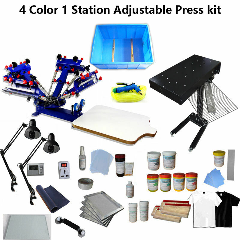 4Color 1 Station Screen Printing Full Kit Printer/ Flash Dryer/ Exposure/Tool