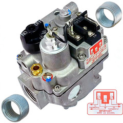 700-506 Millivolt Gas Valve,200,000 BTU,4.0″ WC Natural 3/4″ X 3/4″, Gray