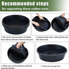 5 Pcs Rubber Feed Pan 12 Quart/ 3 Gallon Utility Horse Feed Bucket Rubber Bowl C