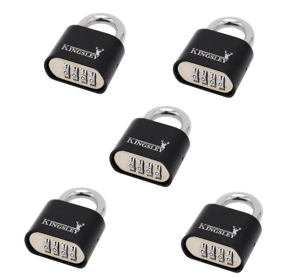 LOT OF FIVE (5) Resettable Combo Lock (Combination Padlock) Heavy duty Lock