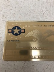 NEW Vintage SSN Social Security Card Metal USA Air Force Navy Military