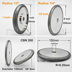 6” 8” CBN Grinding Wheel Serrated Bread Knife Sharpening Stainless/ Carbon Steel