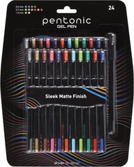 Pentonic Gel Pens, 24 Count, Assorted 24 Multicolor & Glitter