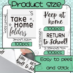 Janlaugh 300 Pcs 3 Rolls Student Homework Folder 2.25 x 1.25 inches, Black