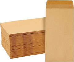 Versatile 100 Count Cash Envelopes – 3.5×6.5 Inch Brown – Self-Adhesive Security