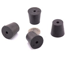 #4 Solid Rubber Stoppers 1 Hole Lab Tapered Plug Bung Cork Fits 13/16″ to 1″ ID