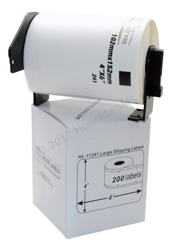 Non-OEM Fits BROTHER DK-1241 Labels (4″ x 6″) – (20) Rolls of 200 + (1) FRAME