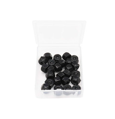100pcs M3-0.5mm Pitch Black Nylock Nuts Nylon Insert Self Locking Nuts for RC
