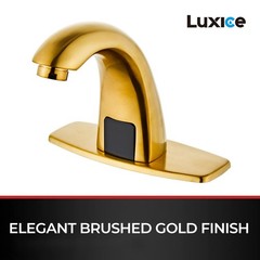 Luxice Brushed Gold Touchless Bathroom – Sensor Battery Opertated